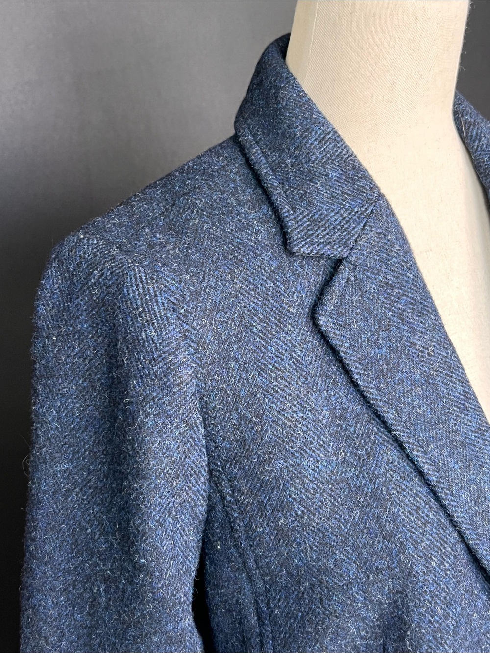 Talbots Navy Herringbone Wool-Blend Blazer - Picture 6 of 12